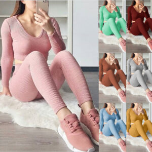 Women's Long Sleeve Fashion Suit Hooded Casual Two Piece